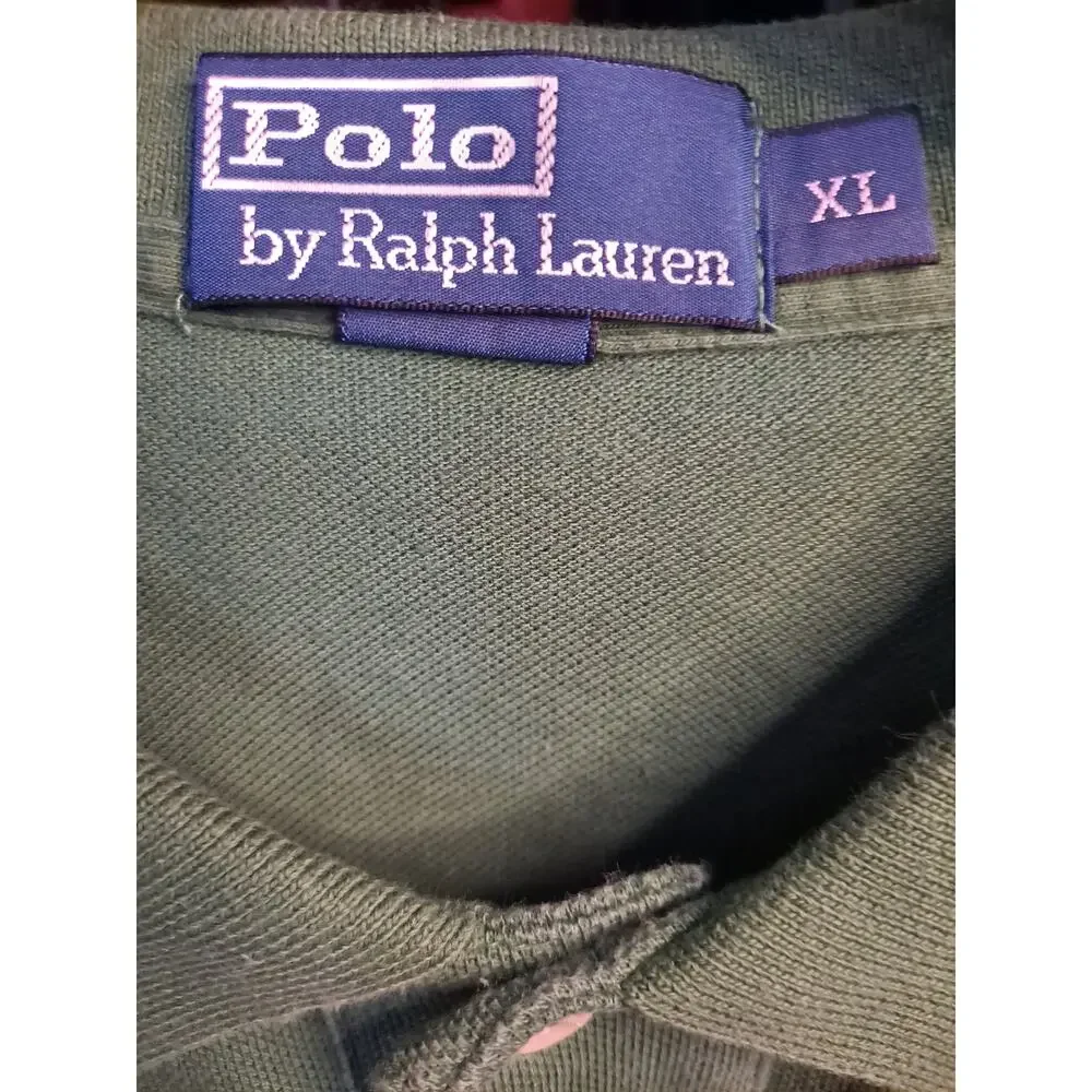 Polo by Ralph Lauren Men Green Logo Embroidered Short Sleeve‎ Polo Shirt Size XL